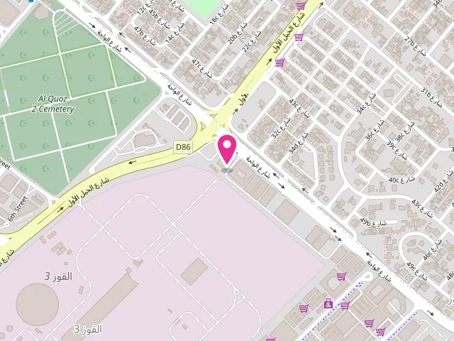 Map showing the location of Bright Look Laundry at Al Waha St - Al Qouz Third - Al Quoz - Dubai - United Arab Emirates