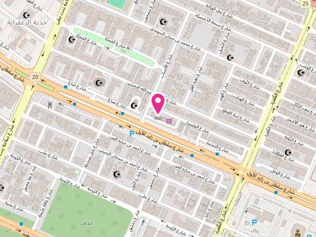 Map showing the location of Bubble Care Express Laundry - Muroor Branch at near Lulu express - Hadbat Al Za`Faranah - Zone 1 - Abu Dhabi - United Arab Emirates