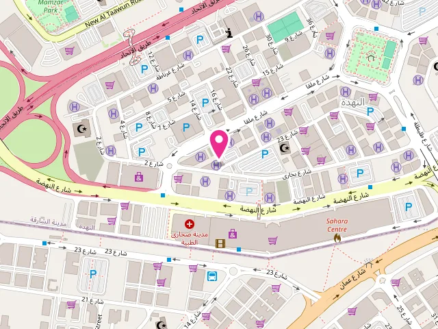 Map showing the location of Clean Life Laundry at Nasser Al Shaiba building - near prime medical centre - Hay Al Nahda - Sharjah - United Arab Emirates