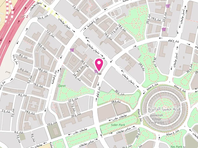 Map showing the location of Clear well laundry Dubai jvc at Al Barsha South Fourth - Seasons Community - Dubai - United Arab Emirates
