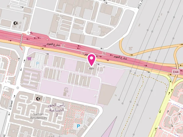 Map showing the location of Cloth Care Express Laundry at 59JJ+PR7 - Ras Al Khor Ind. Third - Dubai - United Arab Emirates