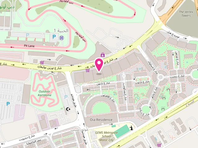 Map showing the location of Confident Laundry at Foxhill 3 - Al Hebiah First - Up Town Motor City - Dubai - United Arab Emirates