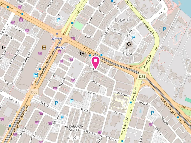Map showing the location of COOL & BRIGHT LAUNDRY at Lootah Building - Shop No. 5 - 5th St - behind Ansar Gallery - Al Karama - Dubai - United Arab Emirates