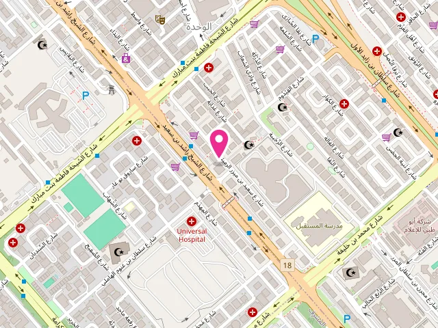 Map showing the location of مصبغه دافوديل DAFFODIL LAUNDRY at Al Nahyan - Zone 1 - Abu Dhabi - United Arab Emirates