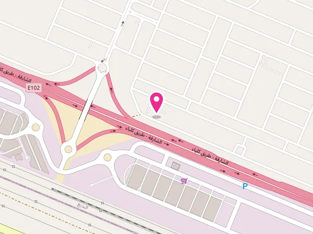 Map showing the location of Dar Al Fakhamah Laundry at 7G3H+C6 - Al Badee Suburb - Hay Hoshi - Sharjah - United Arab Emirates