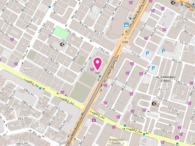 Map showing the location of Dima Laundry, Spinneys Branch Karama at Spinneys - 32 28B St - Mankhool - Dubai - United Arab Emirates