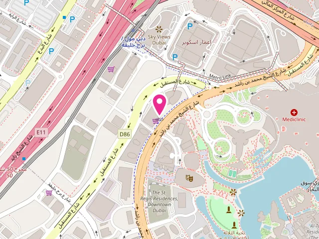 Map showing the location of Downtown Dry Cleaners Laundry at Burj Vista Podium Tower 2, Retail No. 2 - برج خليفة - وسط مدينة دبي - دبي - United Arab Emirates