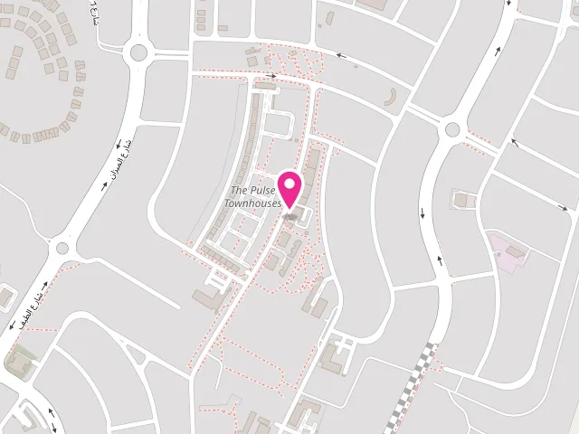 Map showing the location of Drip N Dry Laundry Shop at W6WF+46 - Madinat Al Mataar - The Pulse Apartments - Dubai - United Arab Emirates