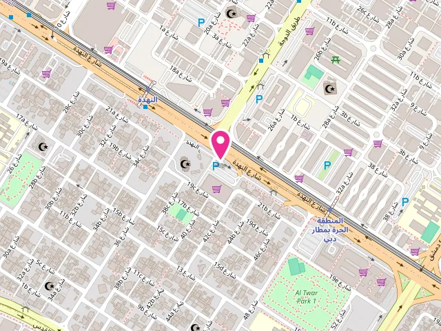 Map showing the location of Drive Inn Laundry - مغسلة درايف إن at Nadd Al Hamar - Dubai - United Arab Emirates