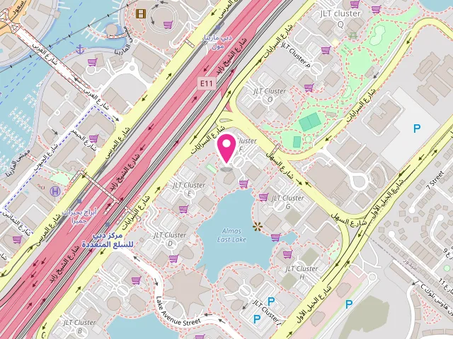 Map showing the location of Dry Cleaning Rain Drop Laundry in JLT, (Cluster-F) at HDS Tower - Shop 14, Ground Floor Cluster F - Al Thanyah Fifth - Jumeirah Lakes Towers - Dubai - United Arab Emirates