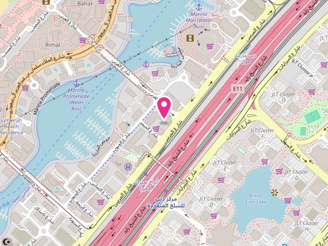 Map showing the location of Eagles Laundry Dubai Marina Br at La Riviera Tower - Dubai Marina - Dubai - United Arab Emirates