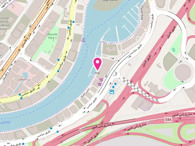 Map showing the location of Eco Wash Laundry at Hamilton Tower - Marasi Dr - Business Bay - Dubai - United Arab Emirates