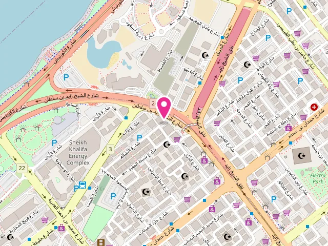 Map showing the location of Elite Al Wassal Laundry at SFC Same Building - Sheikh Zayed Bin Sultan St - near Lulu Centre - Al Danah - Zone 1 - Abu Dhabi - United Arab Emirates