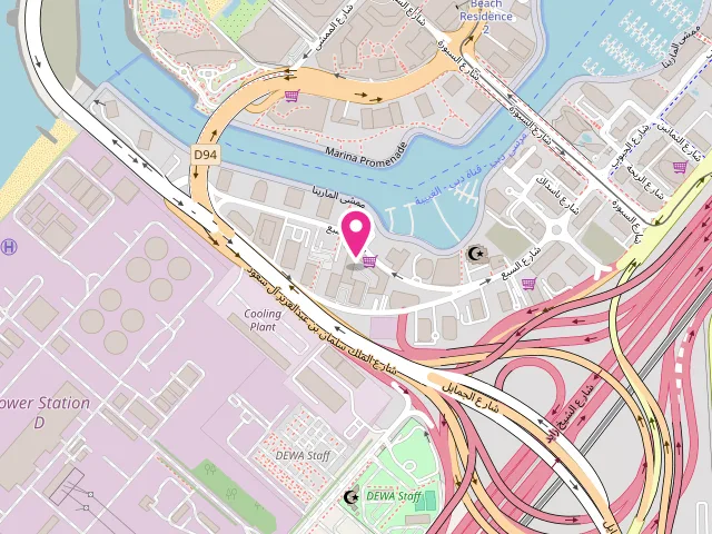 Map showing the location of Expert Care Laundry at inside Choithrams Supermarket, DEC Towers - شارع شاطئ جميرة - Dubai Marina - Dubai - United Arab Emirates