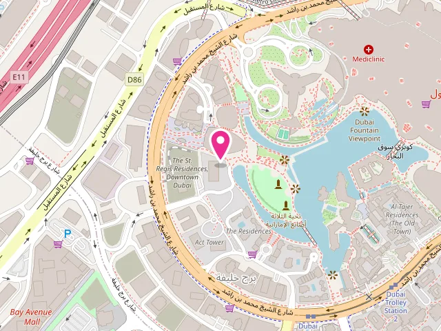 Map showing the location of Express Laundry Dryclean Shop at Grand opera - Burj Khalifa - Downtown Dubai - Dubai - United Arab Emirates