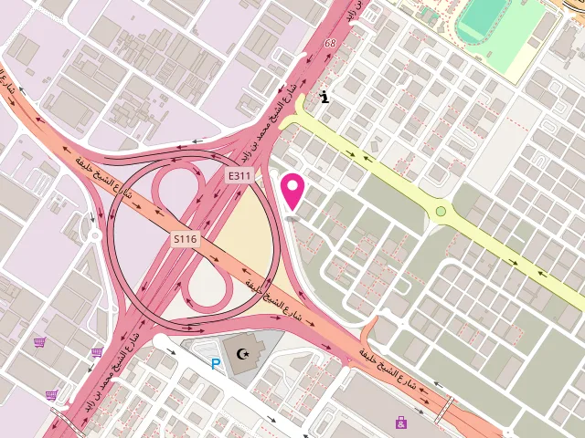 Map showing the location of Fast care laundry at Sheikh Khalifa Bin Zayed Al Nahyan Rd - Muwaileh Commercial - Industrial Area - Sharjah - United Arab Emirates