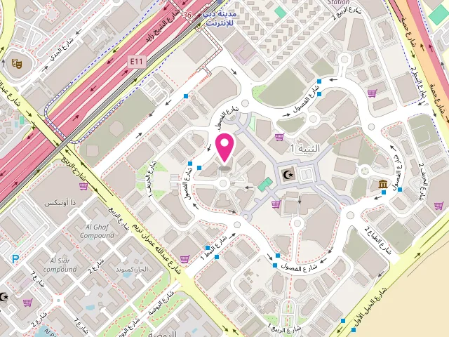Map showing the location of Flower Fresh Laundry LLC at Tecom Barsha Height - Icon Tower - الثنيه الأولى - Barsha Heights - دبي - United Arab Emirates