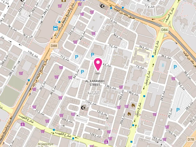 Map showing the location of Fresh Scent Laundry at R3 Building Shop - 6 10A St - Al Karama - Sheikh Hamdan Colony - Dubai - United Arab Emirates