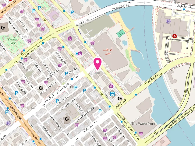 Map showing the location of Fresh spin laundry and Dryclean at E16-01 khalifa complex (A) Behind majestic optical opposite Abu dhabi mall Khalifa complex A6 capital restaurant shop no 15 - الزاهية - شرق 16 1 - أبو ظبي - United Arab Emirates