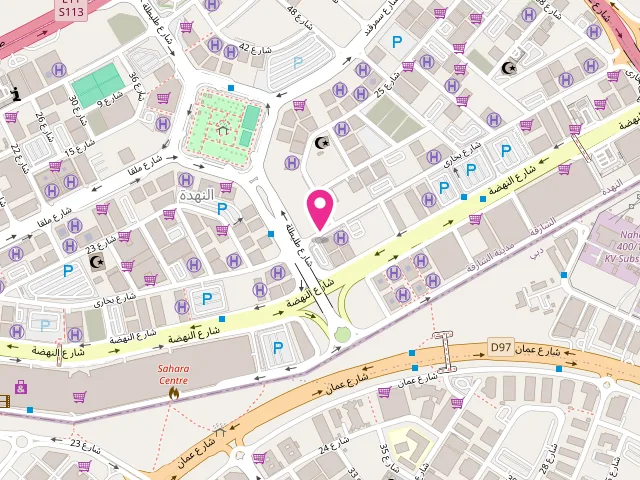 Map showing the location of Golden City Laundry & Dry Cleaning Services at Sharjah - Hay Al Nahda - Sharjah - United Arab Emirates