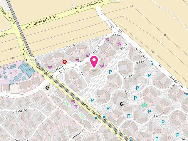 Map showing the location of Golden Falcon Laundry at Villa Building 13, Shop 7 - Street 1 - Mina Jebel Ali - Discovery Gardens - Dubai - United Arab Emirates