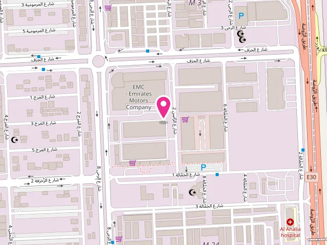 Map showing the location of Grand Laundry Hub المصبغه الكبرى المركزيه at شارع الرَّاسِي - Musaffah - M4 - Abu Dhabi - United Arab Emirates
