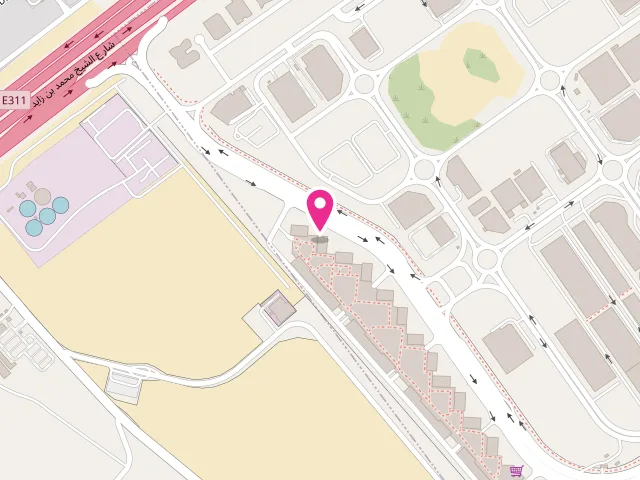 Map showing the location of Happy Express Laundry at 25HH+GV2 Afnan-2 Midtown - Me'aisem First - Dubai Production City - Dubai - United Arab Emirates
