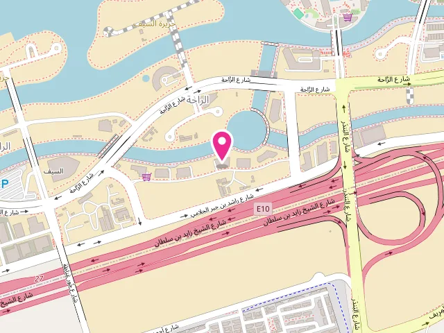 Map showing the location of Happy hour laundry at شارع القناة - near al bandar - Al Rahah - RBW5 - Abu Dhabi - United Arab Emirates