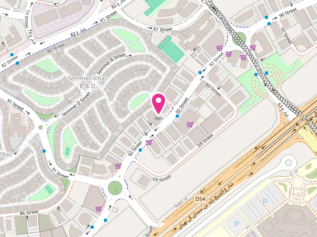 Map showing the location of Hooks & Hangers Dry Cleaning at Bingatti Diamonds - Nadd Hessa - Dubai Silicon Oasis - Dubai - United Arab Emirates