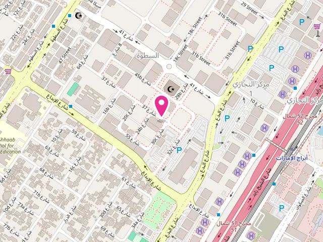Map showing the location of Jadhaab Laundry at Lulu Residence, Shop no. 3 - Jumeirah Garden City - السطوة - دبي - United Arab Emirates