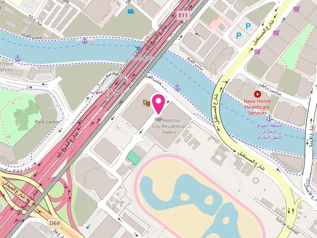 Map showing the location of Jeeves Dry Cleaners and Launderers at Meera Tower - Business Bay - Dubai - United Arab Emirates
