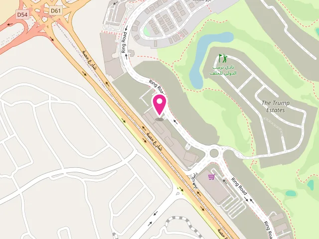 Map showing the location of Jeeves Dry Cleaners and Launderers at DAMAC HILLS 1 - inside Carrefour - الحبيه الثالثة - داماك هيلز - دبي - United Arab Emirates