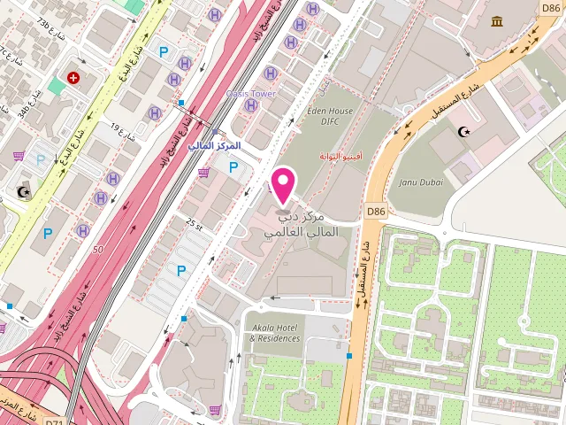 Map showing the location of Jeeves Dry Cleaners and Launderers at Number G04, Liberty House - Ground Floor, Shop - Zaa'beel Second - DIFC - Dubai - United Arab Emirates