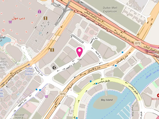 Map showing the location of Jeeves Dry Cleaners and Launderers at DAMAC Maison Upper Crest - RET2 Ground Floor - Burj Khalifa - Down Town - Dubai - United Arab Emirates