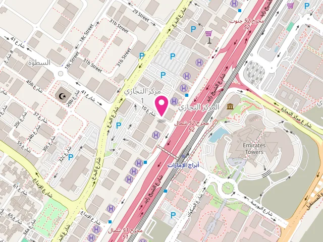 Map showing the location of Jeeves Dry Cleaners and Launderers at Ground Floor, Millennium Executive Tower - Trade Center First - Dubai - United Arab Emirates
