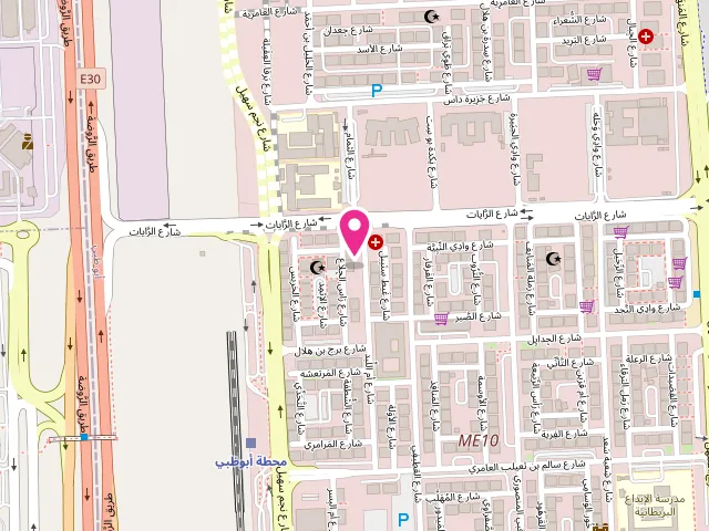 Map showing the location of مغسلة كلنز Klenz laundry at 6 Um Al Libd St - Mohamed Bin Zayed City - ME10 - Abu Dhabi - United Arab Emirates