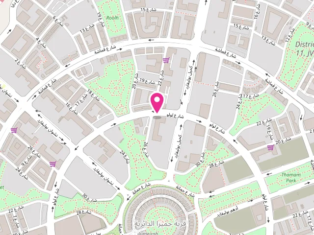 Map showing the location of Lamsa laundry at Unit 6, Royal JVC - البرشاء جنوب الرابعة - قرية جميرا الدائرية - دبي - United Arab Emirates