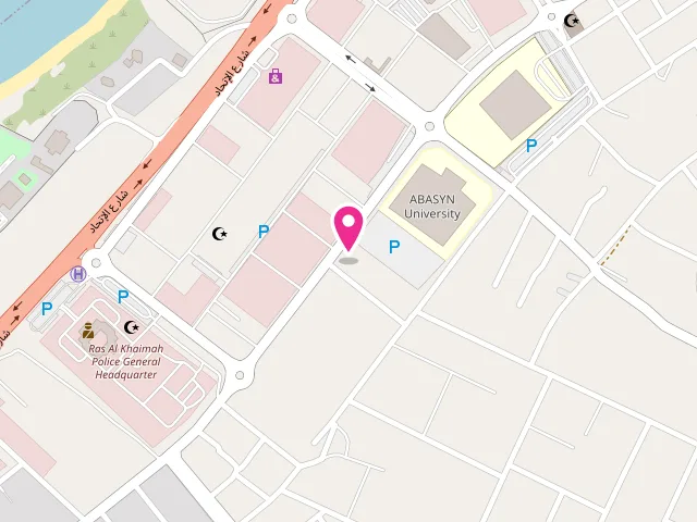 Map showing the location of مصبغة اماسي الاوتوماتيكية at 40 Al Thaqafah St - Al Dhait - الظيت الجنوبي - Ras Al Khaimah - United Arab Emirates