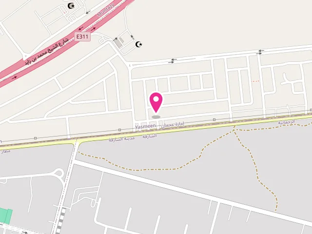 Map showing the location of مصبغة أماسي الاوتوماتيكية at 9H85+5CW - Al Yasmeen - Ajman - United Arab Emirates