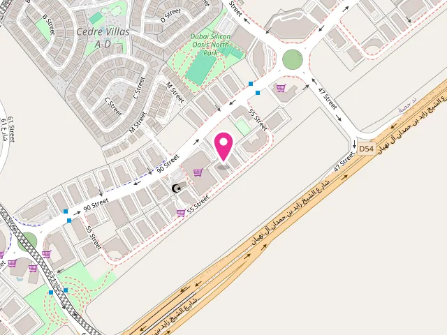 Map showing the location of Laundry cart - Silicon oasis at Falak Residence-Shop 1 - 499W+HJJ - ند حصه - واحة دبي للسيليكون - دبي - United Arab Emirates