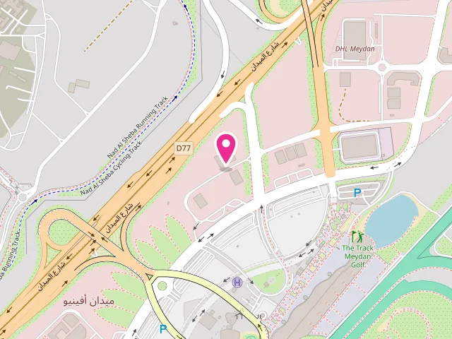 Map showing the location of LAUNDRY CLUB at 5872+345 - near The Meydan Hotel - Nadd Al Shiba First - Nad Al Sheba 1 - Dubai - United Arab Emirates
