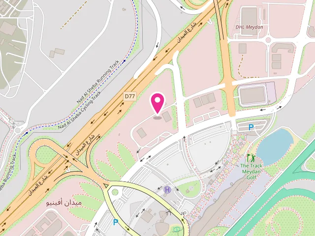 Map showing the location of Laundry The Wash Club at Forsan/Masar Residence Meydan - Gf/02 - Nadd Al Shiba First - Nad Al Sheba 1 - Dubai - United Arab Emirates