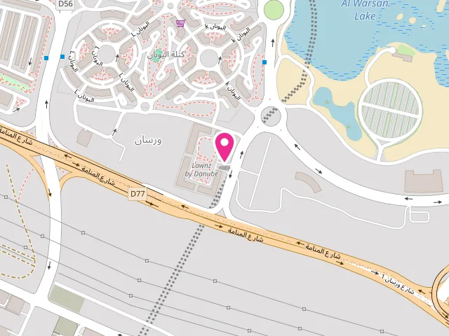 Map showing the location of Lawnz Laundry at Lawnz Laundry Shop- 16 - Lawnz by Danube Properties - ورسان الأولى - مدينة دبي العالمية - دبي - United Arab Emirates