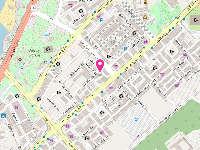 Map showing the location of Leyton Laundry at Al 'Irshan St - Al Hisn - W7 01 - Abu Dhabi - United Arab Emirates
