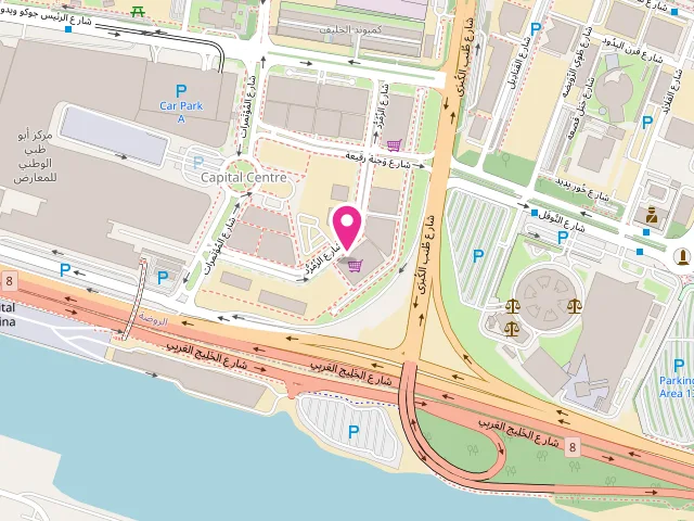Map showing the location of Load out laundry at 36 Az Zumurrud St - Al Rawdah - Al Ma'arid - Abu Dhabi - United Arab Emirates