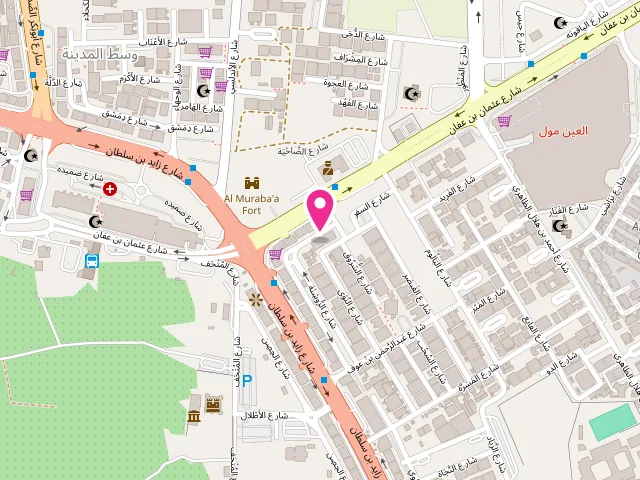 Map showing the location of مغسلة لندن الأتوماتيكية London Automatic Laundry at شارع الروشنة alain - alkuwaitat District - Central District - منطقة الكويتات - Abu Dhabi - United Arab Emirates
