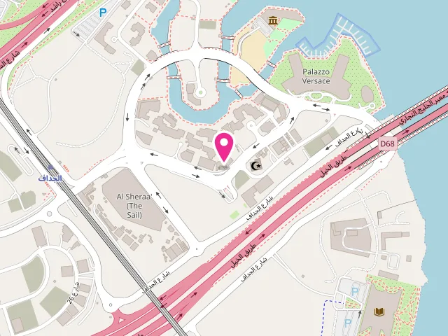 Map showing the location of Magicwasher laundry مغسلة ماجيك واشير at Al Jadaf - Jaddaf Waterfront - Dubai - United Arab Emirates