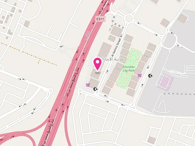 Map showing the location of Mahfuz Laundry مصبغة محفوظ at Sheikh Mohammed Bin Zayed Rd - Al Amerah - Ajman - United Arab Emirates