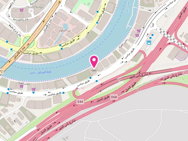 Map showing the location of Monarch Laundry - Business Bay at 57MM+352 Clayton Residency - Marasi Dr - Business Bay - Dubai - United Arab Emirates