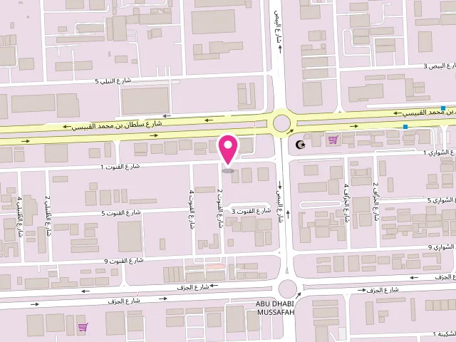 Map showing the location of Nadia Laundry at Musaffah - M16 - Abu Dhabi - United Arab Emirates